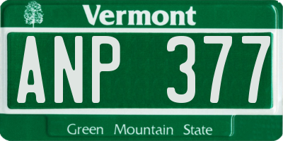 VT license plate ANP377