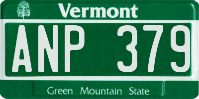 VT license plate ANP379