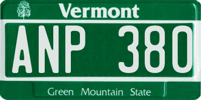 VT license plate ANP380