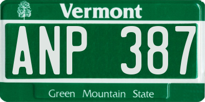 VT license plate ANP387