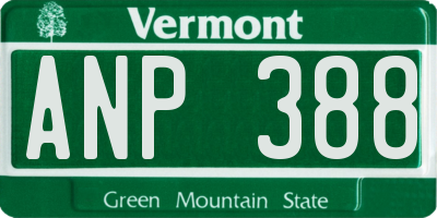 VT license plate ANP388