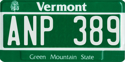 VT license plate ANP389