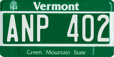 VT license plate ANP402