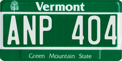 VT license plate ANP404