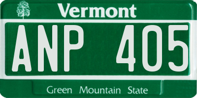 VT license plate ANP405