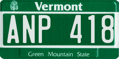 VT license plate ANP418