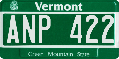 VT license plate ANP422