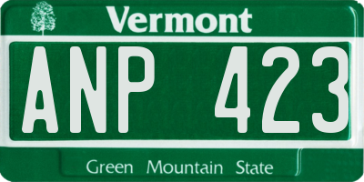 VT license plate ANP423