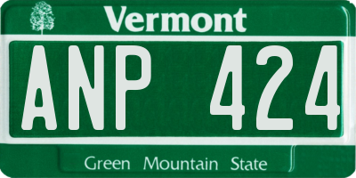 VT license plate ANP424