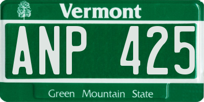 VT license plate ANP425