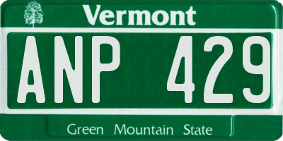 VT license plate ANP429