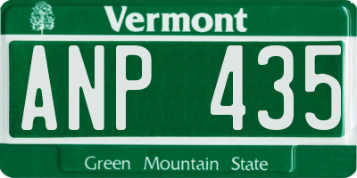 VT license plate ANP435