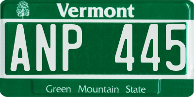 VT license plate ANP445