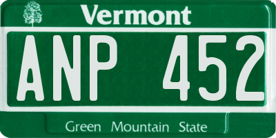 VT license plate ANP452