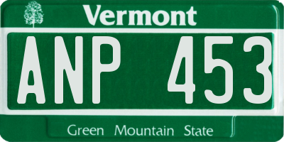 VT license plate ANP453