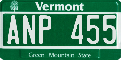 VT license plate ANP455