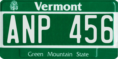 VT license plate ANP456