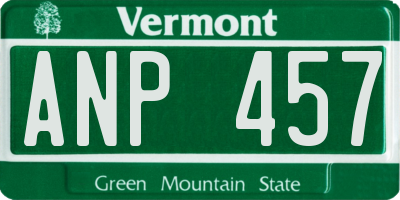 VT license plate ANP457