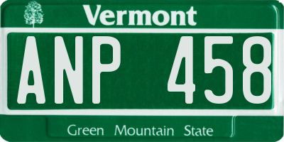 VT license plate ANP458