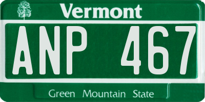 VT license plate ANP467