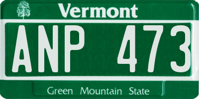 VT license plate ANP473