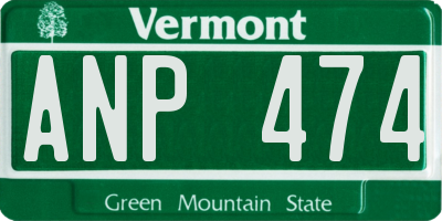VT license plate ANP474