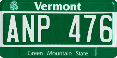 VT license plate ANP476