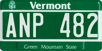 VT license plate ANP482