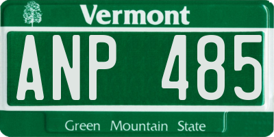 VT license plate ANP485