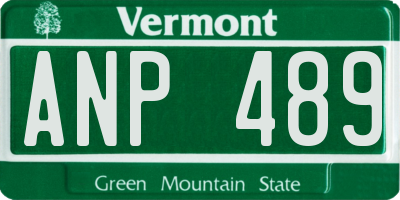 VT license plate ANP489