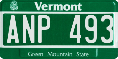 VT license plate ANP493
