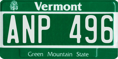 VT license plate ANP496
