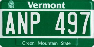 VT license plate ANP497