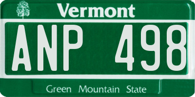 VT license plate ANP498