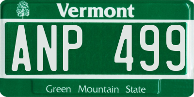 VT license plate ANP499
