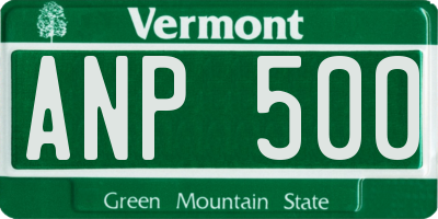 VT license plate ANP500