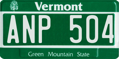 VT license plate ANP504