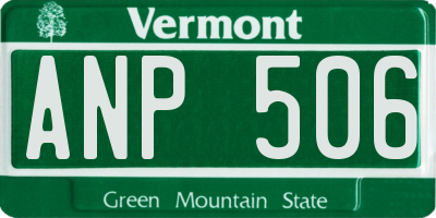 VT license plate ANP506