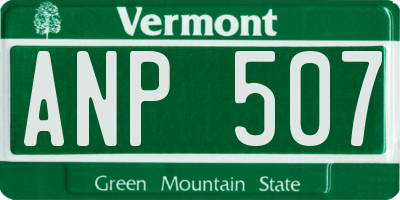 VT license plate ANP507