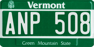 VT license plate ANP508