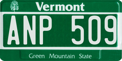 VT license plate ANP509