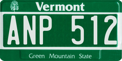 VT license plate ANP512