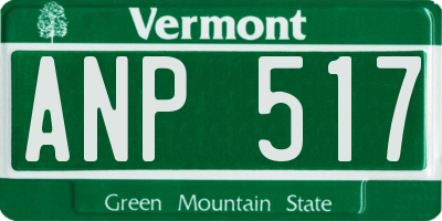 VT license plate ANP517