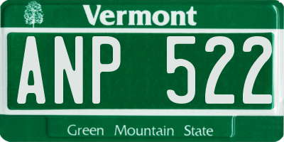 VT license plate ANP522