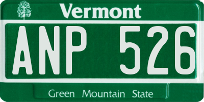 VT license plate ANP526