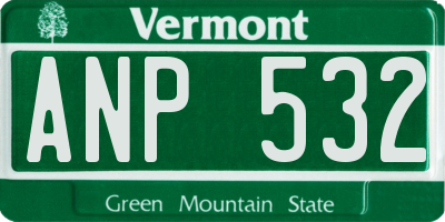 VT license plate ANP532