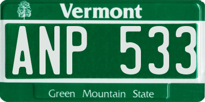 VT license plate ANP533