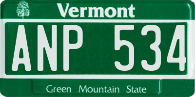 VT license plate ANP534