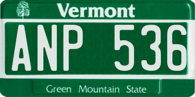 VT license plate ANP536