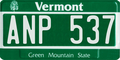 VT license plate ANP537
